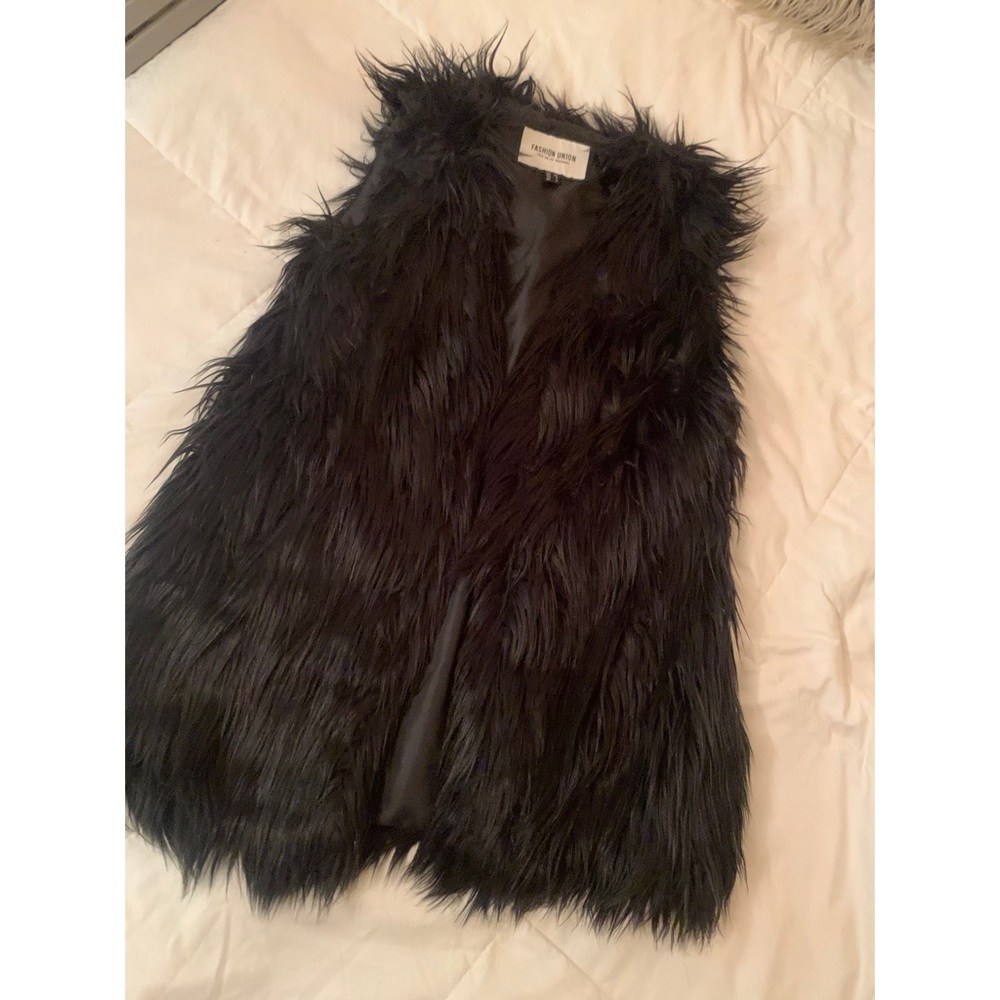 Black Fur Vest